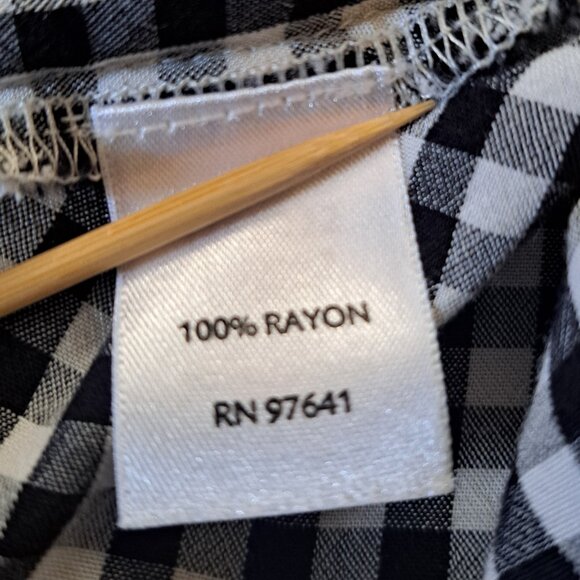 J Jill Gingham Black White Button Down Sz L - Picture 8 of 8